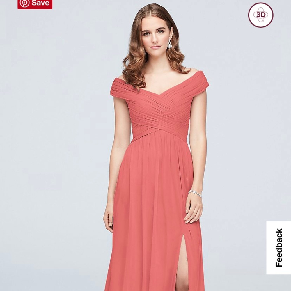 David’s Bridal coral reef bridesmaid dress 10